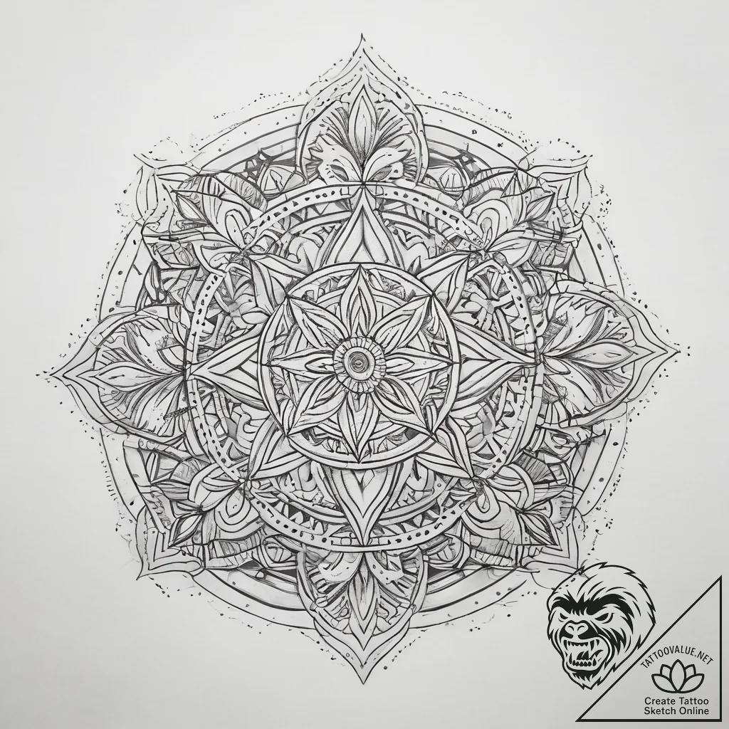 Tattoo sketch cosmic spring, concept art for... - tattoo sketch (№1758119919_0, 17.09.2025 14:38) — tattoovalue.net