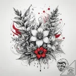 Tattoo sketch salvia, tattoo line art, soft w… – tattoo sketch (№1758121117_0, 17.09.2025 14:58) — tattoovalue.net