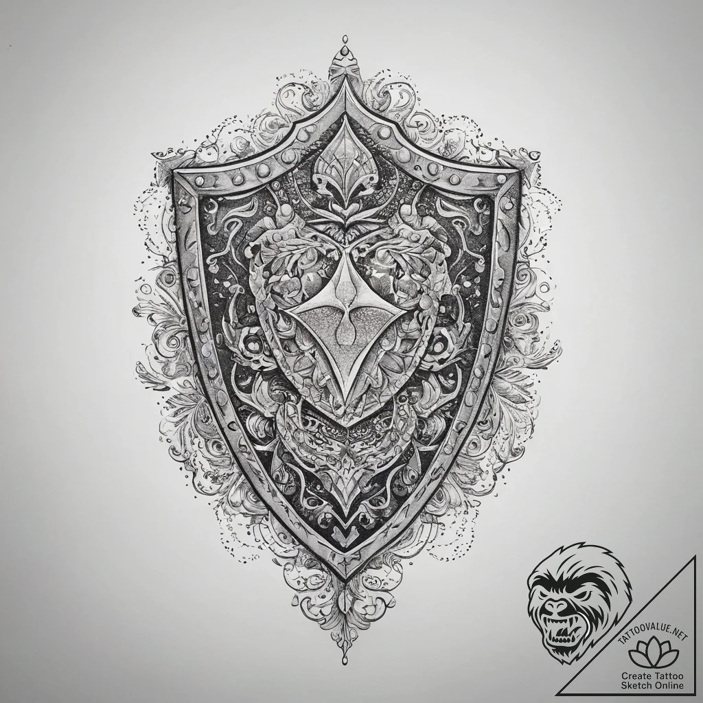 Tattoo sketch magical shield, artistic tattoo... - tattoo sketch (№1758121315_0, 17.09.2025 15:01) — tattoovalue.net