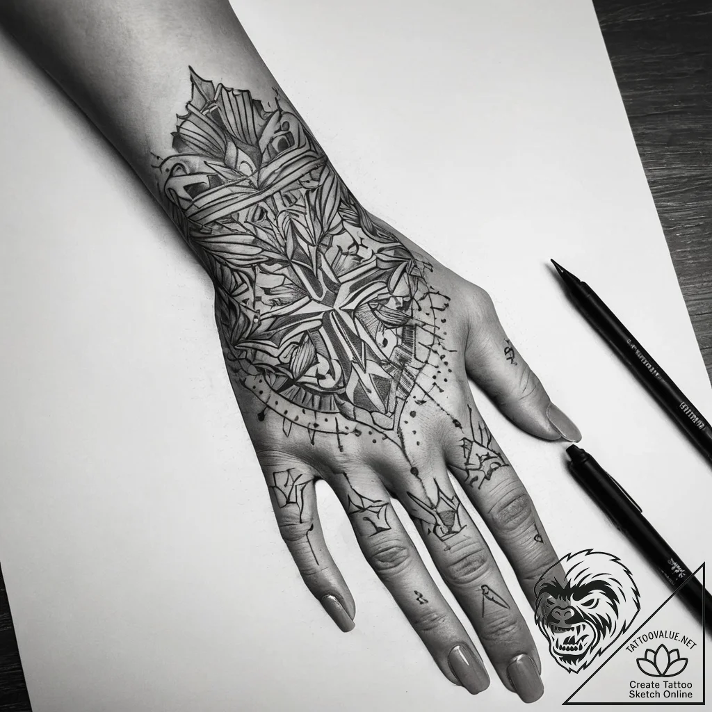 Tattoo sketch hands with a book, ink illustra... - tattoo sketch (№1758121710_0, 17.09.2025 15:08) — tattoovalue.net