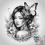 Tattoo sketch butterfly girl tattoo, concept… – tattoo sketch (№1758122505_0, 17.09.2025 15:21) — tattoovalue.net