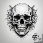 Tattoo sketch skull – tattoo sketch (№1758123691_0, 17.09.2025 15:41) — tattoovalue.net