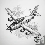 Tattoo sketch bomber plane – tattoo sketch (№1758124482_0, 17.09.2025 15:54) — tattoovalue.net
