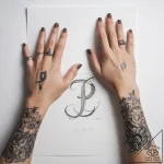 Tattoo sketch hands with a letter – tattoo sketch (№1758125275_0, 17.09.2025 16:07) — tattoovalue.net