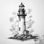 Tattoo sketch lighthouse – tattoo sketch (№1758125471_0, 17.09.2025 16:11) — tattoovalue.net