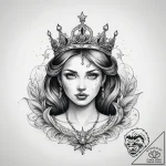 Tattoo sketch tiara with a star, ink illustra… – tattoo sketch (№1758125671_0, 17.09.2025 16:14) — tattoovalue.net