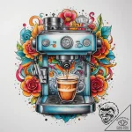 Tattoo sketch barista coffee machine, artisti… – tattoo sketch (№1758125877_0, 17.09.2025 16:17) — tattoovalue.net