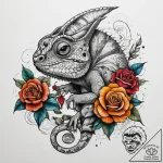 Tattoo sketch chameleon, ink illustration for… – tattoo sketch (№1758126288_0, 17.09.2025 16:24) — tattoovalue.net