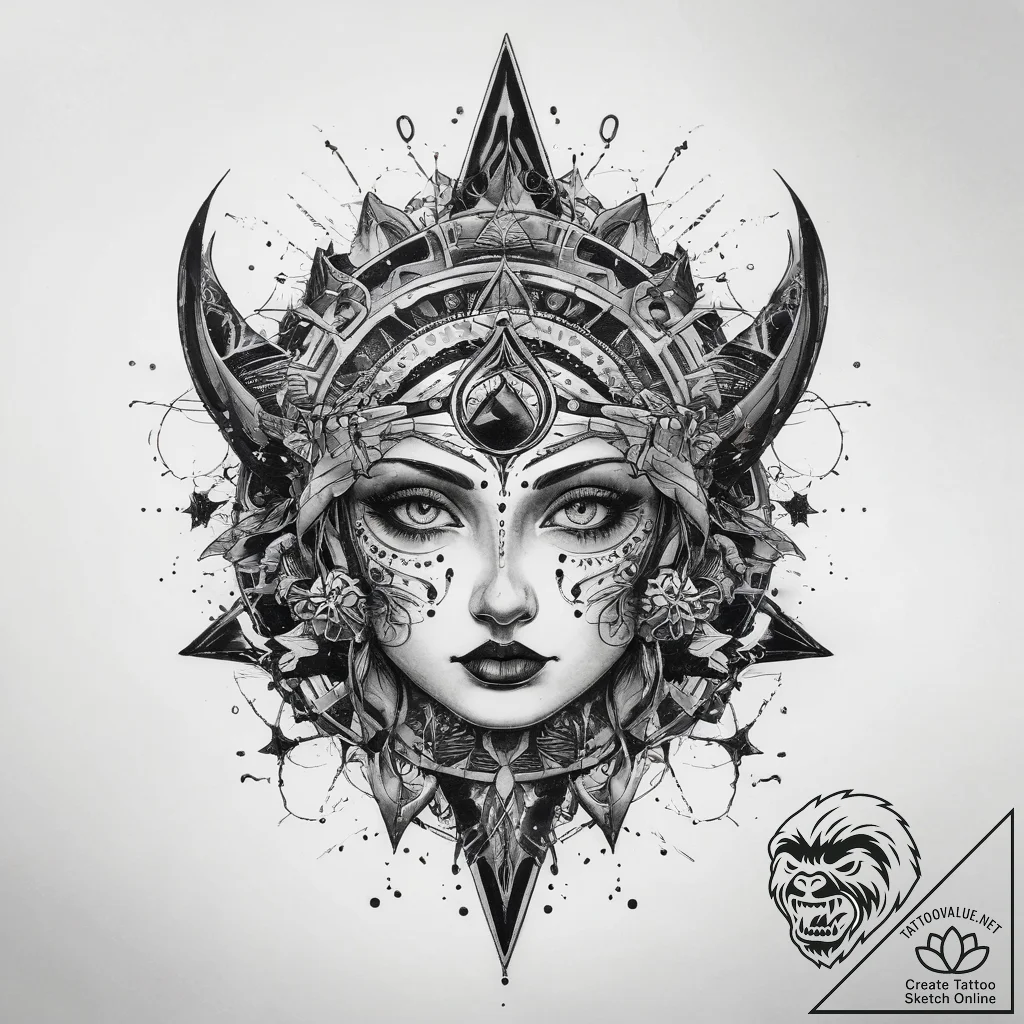 Tattoo sketch cosmic lore, artistic tattoo sk... - tattoo sketch (№1758128489_0, 17.09.2025 17:01) — tattoovalue.net