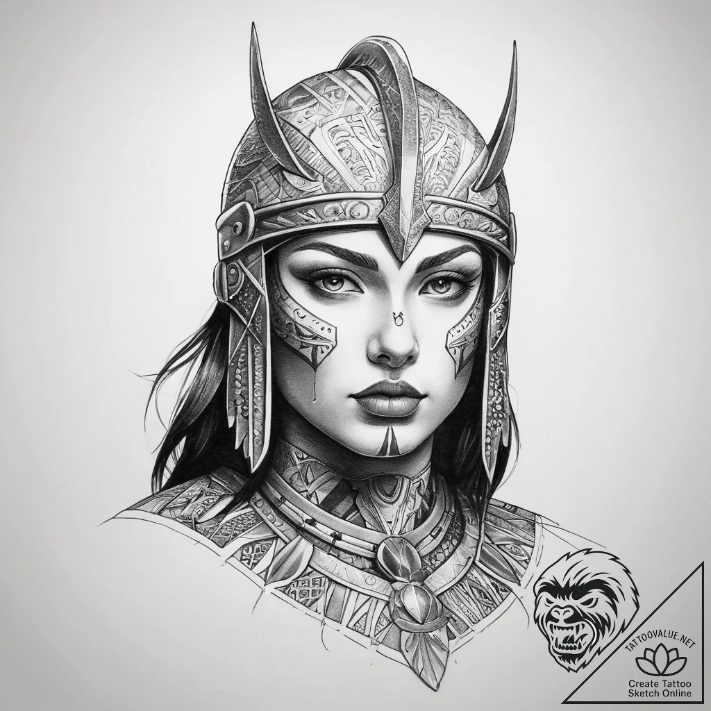 Tattoo sketch human warrior, artistic tattoo... - tattoo sketch (№1758128881_0, 17.09.2025 17:08) — tattoovalue.net