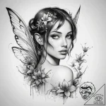 Tattoo sketch fairy tattoo – tattoo sketch (№1758131703_0, 17.09.2025 17:55) — tattoovalue.net