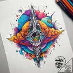 Tattoo sketch cosmic dimension, tattoo line a… – tattoo sketch (№1758134104_0, 17.09.2025 18:35) — tattoovalue.net