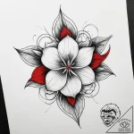 Tattoo sketch jasmine, ink illustration for t… – tattoo sketch (№1758134555_0, 17.09.2025 18:42) — tattoovalue.net