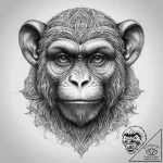 Tattoo sketch macaque, concept art for tattoo… – tattoo sketch (№1758135980_0, 17.09.2025 19:06) — tattoovalue.net