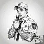 Tattoo sketch security guard a person with a… – tattoo sketch (№1758136371_0, 17.09.2025 19:12) — tattoovalue.net