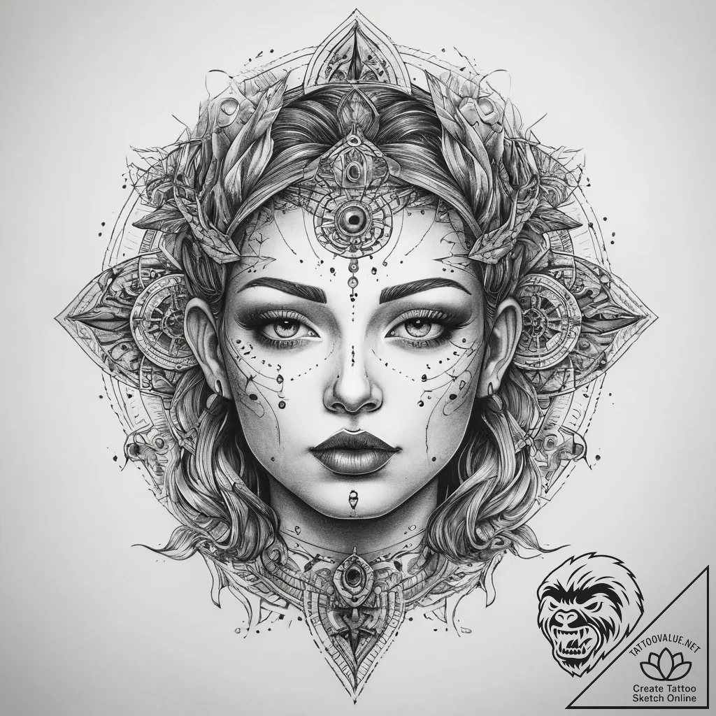 Tattoo sketch cosmic person, tattoo line art,... - tattoo sketch (№1758136770_0, 17.09.2025 19:19) — tattoovalue.net