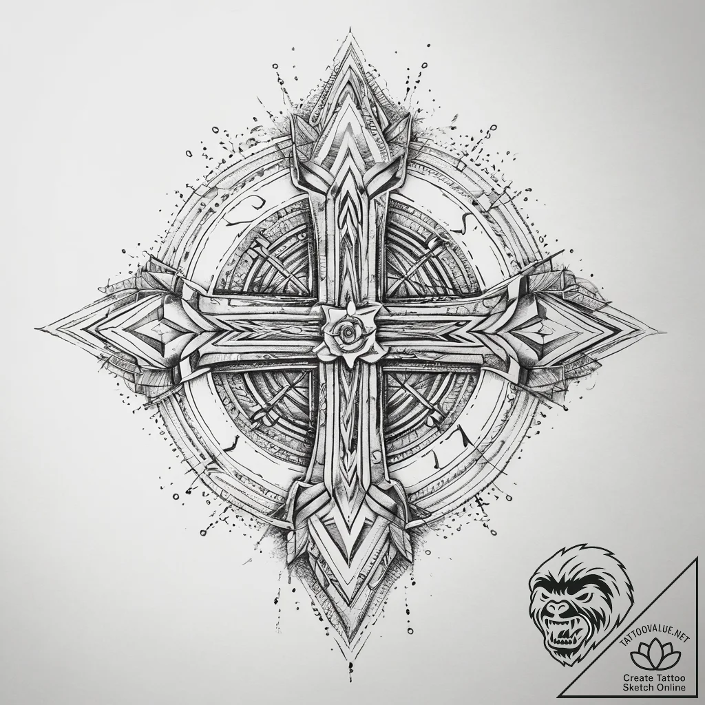 Tattoo sketch geometric abstract, tattoo line... - tattoo sketch (№1758137573_0, 17.09.2025 19:32) — tattoovalue.net