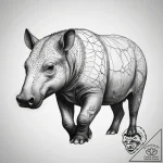 Tattoo sketch tapir – tattoo sketch (№1758138770_0, 17.09.2025 19:52) — tattoovalue.net