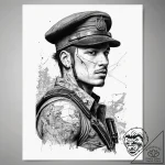 Tattoo sketch soldier with a map, tattoo draw… – tattoo sketch (№1758139175_0, 17.09.2025 19:59) — tattoovalue.net
