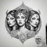 Tattoo sketch triple goddess, tattoo drawing… – tattoo sketch (№1758141159_0, 17.09.2025 20:32) — tattoovalue.net
