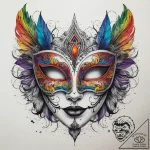 Tattoo sketch masquerade mask, concept art fo… – tattoo sketch (№1758141360_0, 17.09.2025 20:36) — tattoovalue.net
