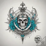 Tattoo sketch turquoise, ink illustration for… – tattoo sketch (№1758142363_0, 17.09.2025 20:52) — tattoovalue.net