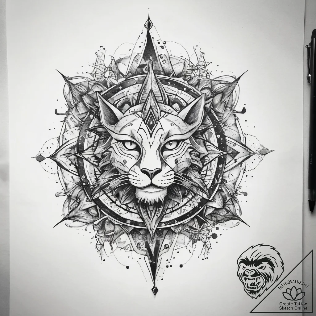 Tattoo sketch cosmic fable, concept art for t... - tattoo sketch (№1758143189_0, 17.09.2025 21:06) — tattoovalue.net