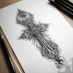 Tattoo sketch knife, ink illustration for tat… – tattoo sketch (№1758143589_0, 17.09.2025 21:13) — tattoovalue.net