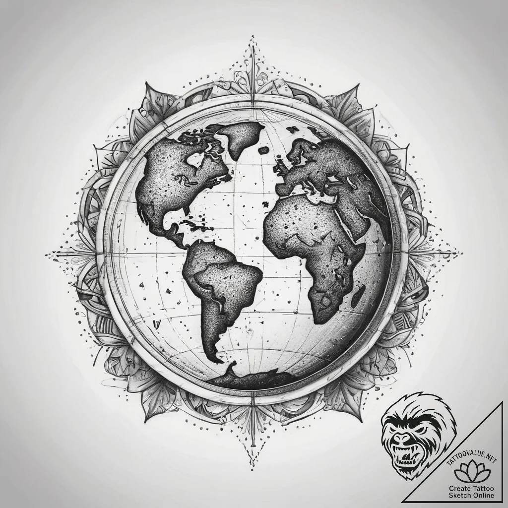 Tattoo sketch sacred earth, tattoo drawing ou... - tattoo sketch (№1758143985_0, 17.09.2025 21:19) — tattoovalue.net