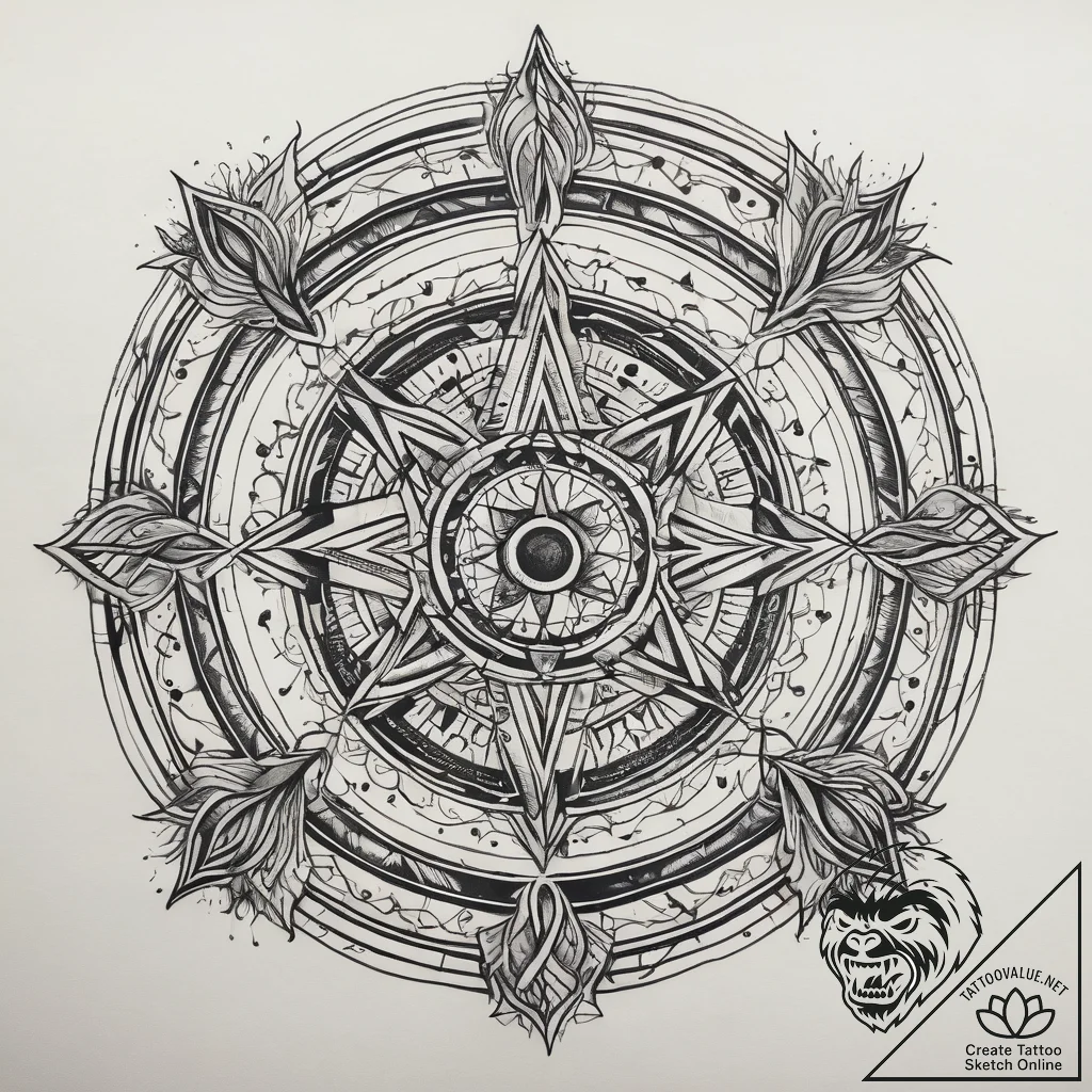 Tattoo sketch magical portal, tattoo flash sh... - tattoo sketch (№1758146341_0, 17.09.2025 21:59) — tattoovalue.net
