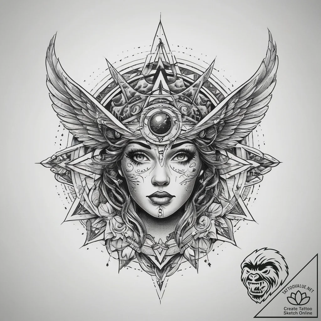 Tattoo sketch cosmic myth, concept art for ta... - tattoo sketch (№1758146559_0, 17.09.2025 22:02) — tattoovalue.net
