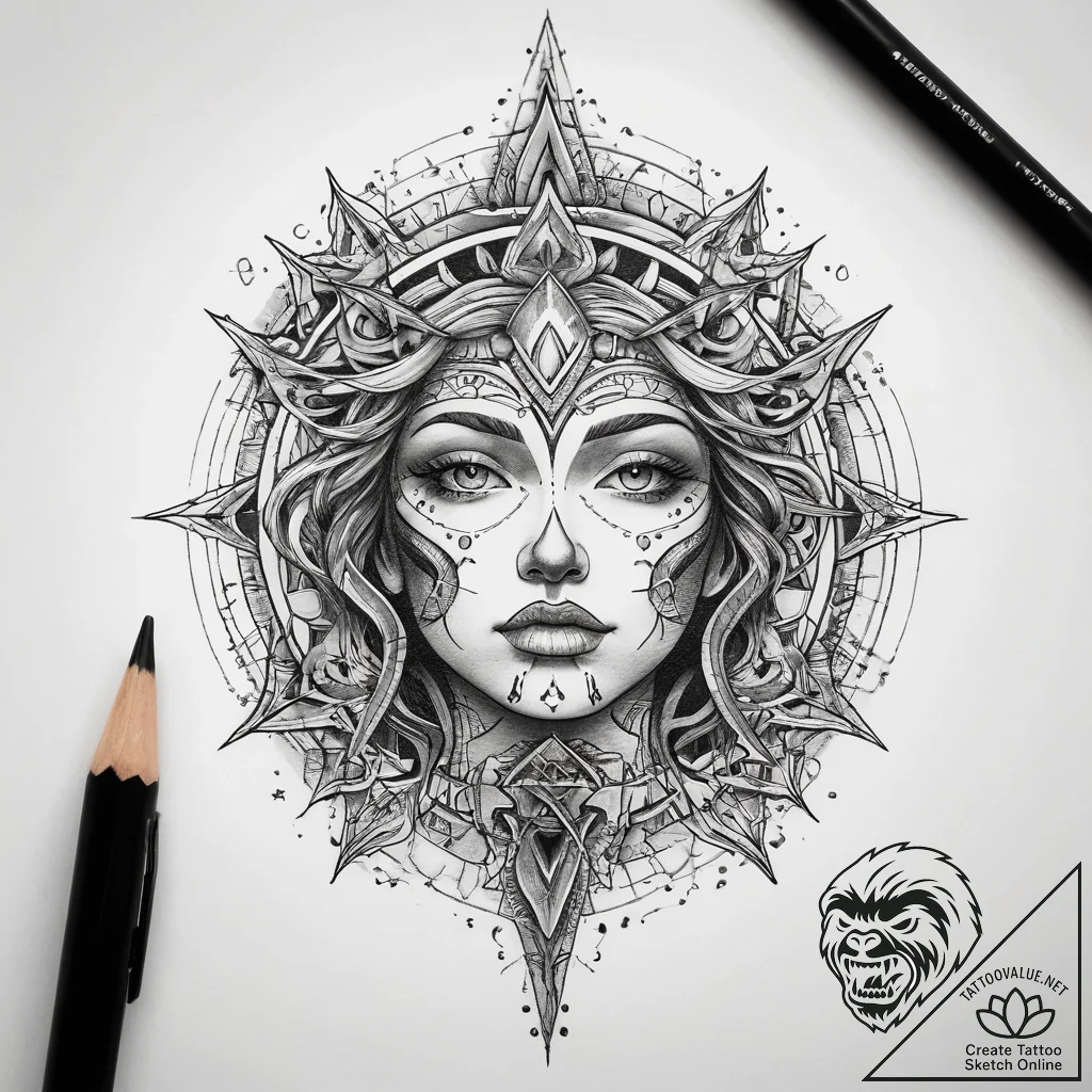 Tattoo sketch cosmic foundation, concept art... - tattoo sketch (№1758147622_0, 17.09.2025 22:20) — tattoovalue.net