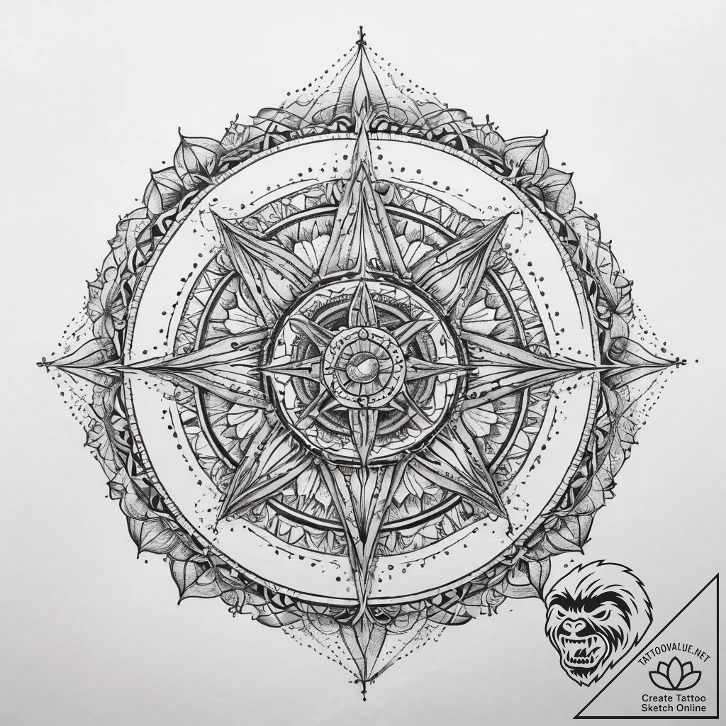 Tattoo sketch sacred space, tattoo flash shee... - tattoo sketch (№1758149047_0, 17.09.2025 22:44) — tattoovalue.net