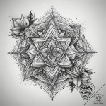 Tattoo sketch geometric name, ink illustratio… – tattoo sketch (№1758150263_0, 17.09.2025 23:04) — tattoovalue.net