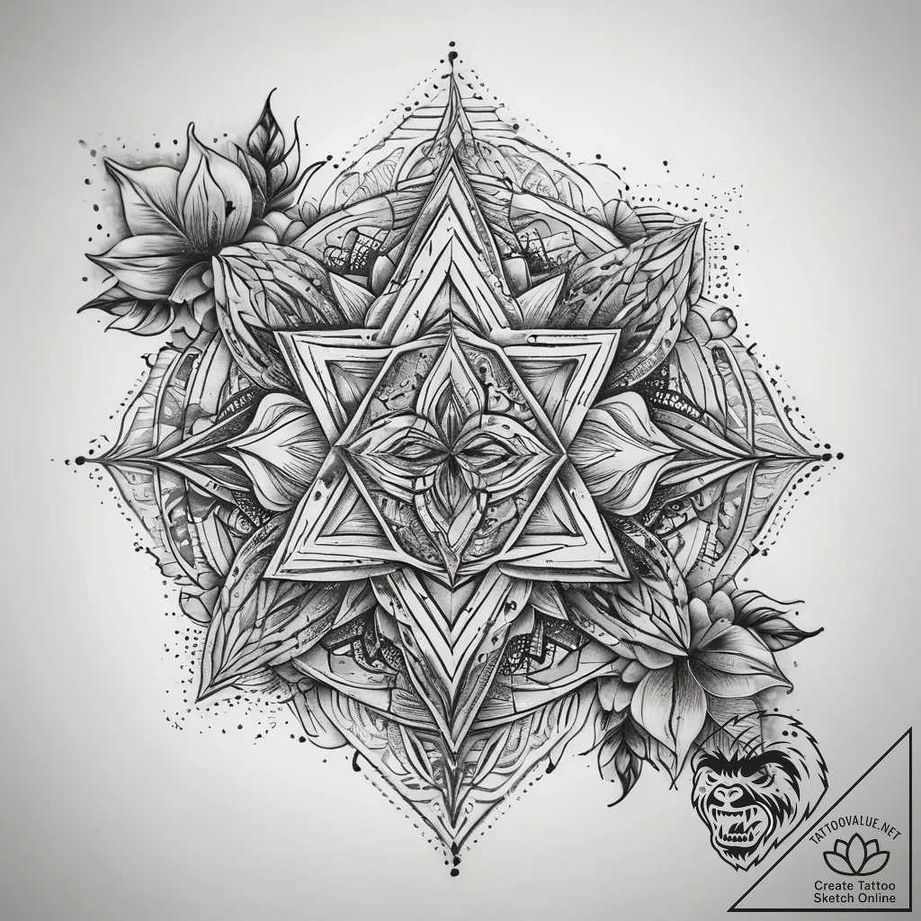 Tattoo sketch geometric name, ink illustratio... - tattoo sketch (№1758150263_0, 17.09.2025 23:04) — tattoovalue.net