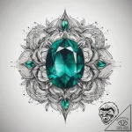 Tattoo sketch emerald – tattoo sketch (№1758150466_0, 17.09.2025 23:07) — tattoovalue.net