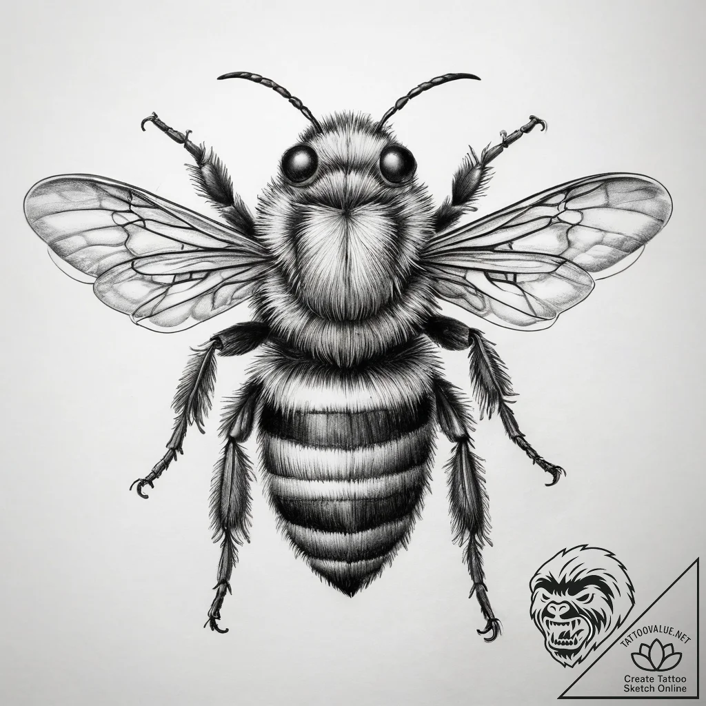 Tattoo sketch bumblebee - tattoo sketch (№1758151063_0, 17.09.2025 23:17) — tattoovalue.net