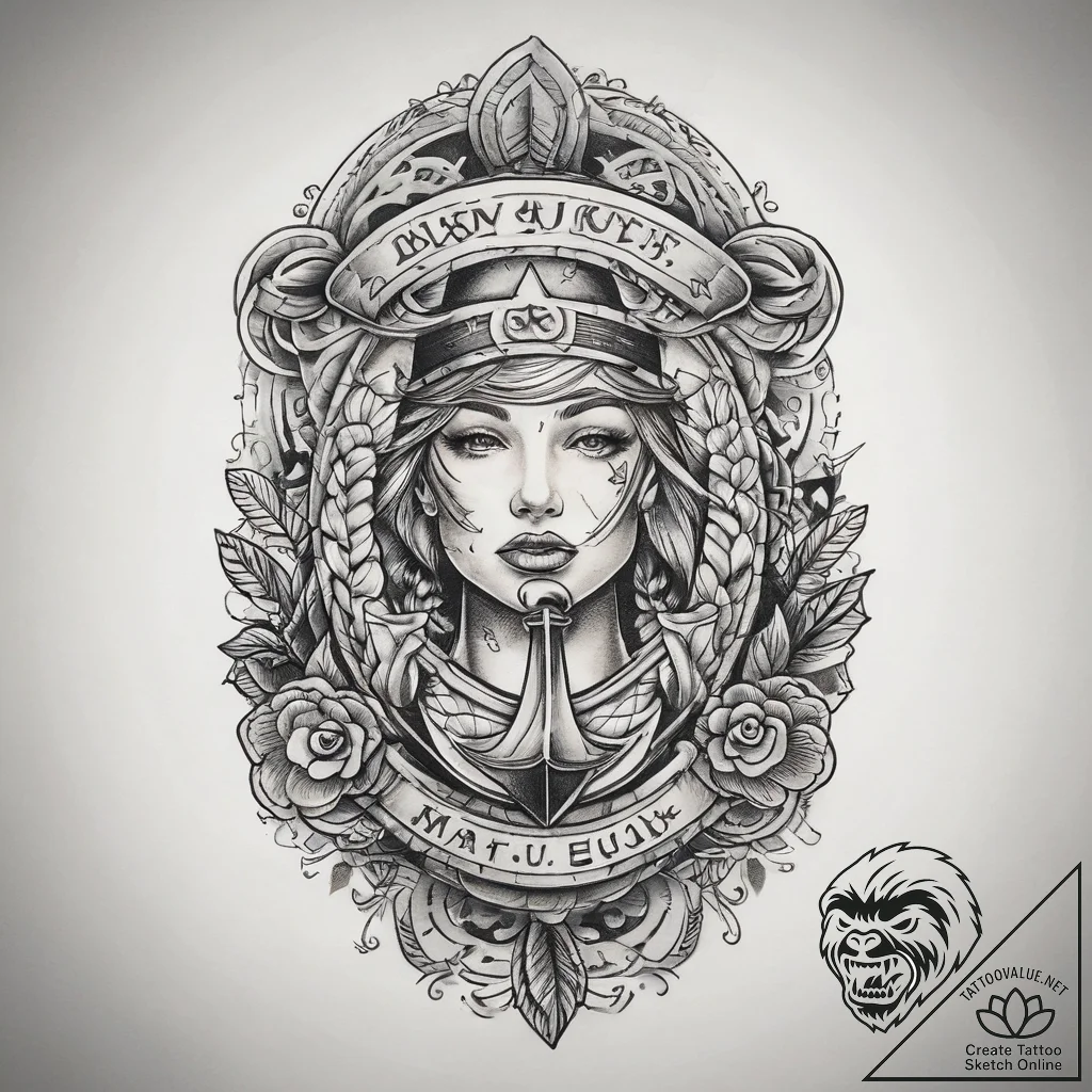 Tattoo sketch braid, artistic tattoo sketch,... - tattoo sketch (№1758151677_0, 17.09.2025 23:27) — tattoovalue.net
