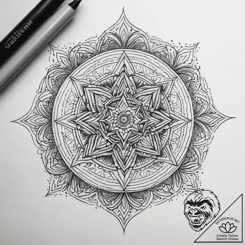 Tattoo sketch a symbolic idea, ink illustrati... - tattoo sketch (№1758153061_0, 17.09.2025 23:51) — tattoovalue.net