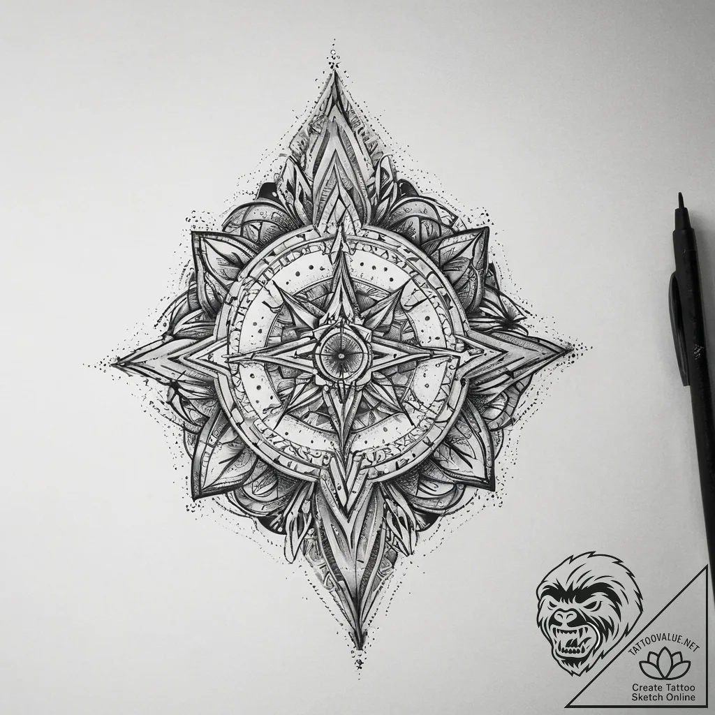 Tattoo sketch blessed hill, artistic tattoo s... - tattoo sketch (№1758153258_0, 17.09.2025 23:54) — tattoovalue.net