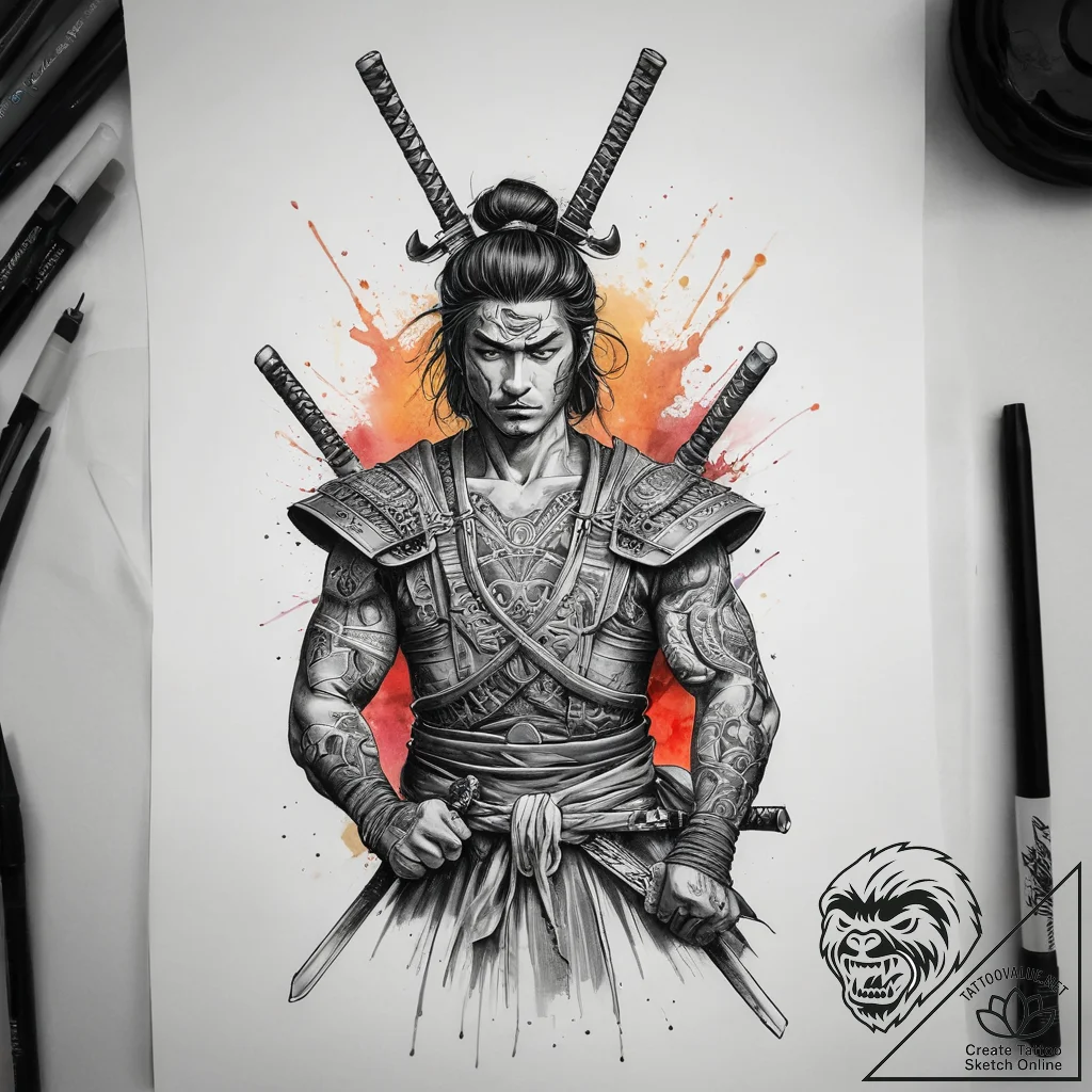 Tattoo sketch samurai katana, tattoo sketch d... - tattoo sketch (№1758155050_0, 18.09.2025 00:24) — tattoovalue.net