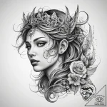 Tattoo sketch mystical tale – tattoo sketch (№1758155448_0, 18.09.2025 00:30) — tattoovalue.net