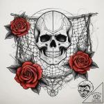 Tattoo sketch volleyball volleyball and a net… – tattoo sketch (№1758155841_0, 18.09.2025 00:37) — tattoovalue.net