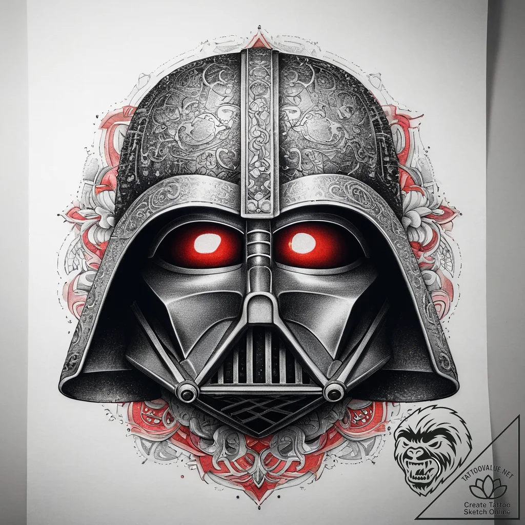 Tattoo sketch darth vader helmet, tattoo sket... - tattoo sketch (№1758156643_0, 18.09.2025 00:50) — tattoovalue.net
