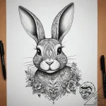 Tattoo sketch кролик, ink illustration for ta… – tattoo sketch (№1758157642_0, 18.09.2025 01:07) — tattoovalue.net