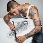 Tattoo sketch engineer a person with a wrench – tattoo sketch (№1758157842_0, 18.09.2025 01:10) — tattoovalue.net
