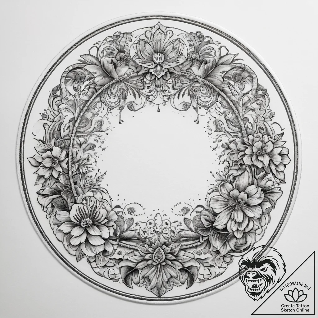 Tattoo sketch embroidery an embroidery hoop,... - tattoo sketch (№1758158042_0, 18.09.2025 01:14) — tattoovalue.net