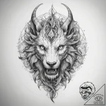 Tattoo sketch mythical creature – tattoo sketch (№1758159035_0, 18.09.2025 01:30) — tattoovalue.net