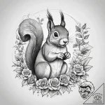 Tattoo sketch puns a squirrel that says “i’m… – tattoo sketch (№1758159838_0, 18.09.2025 01:43) — tattoovalue.net