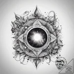 Tattoo sketch cosmic cosmos, ink illustration… – tattoo sketch (№1758160444_0, 18.09.2025 01:54) — tattoovalue.net